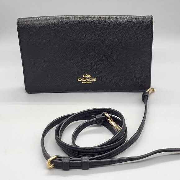 Coach Leather Foldover Cross Body Bag - Picture 1 of 15